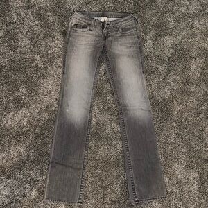 True Religion grey straight leg denim